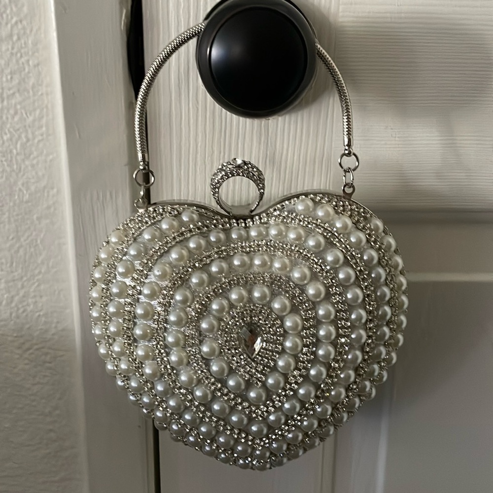 Heart shaped bling purse